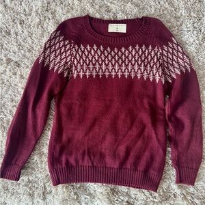 Women's Alpaca Wool Burgundy Sweater